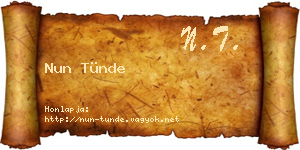 Nun Tünde névjegykártya